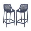Home Square Patio Counter Stool in Dark Gray Finish - Set of 2