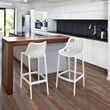 Home Square Polypropylene Patio Bar Stool in White - Set of 2