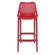 Home Square Polypropylene Patio Bar Stool in Red - Set of 2
