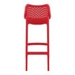 Home Square Polypropylene Patio Bar Stool in Red - Set of 2