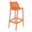 Home Square Polypropylene Patio Bar Stool in Orange - Set of 2