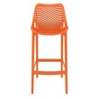Home Square Polypropylene Patio Bar Stool in Orange - Set of 2