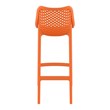 Home Square Polypropylene Patio Bar Stool in Orange - Set of 2