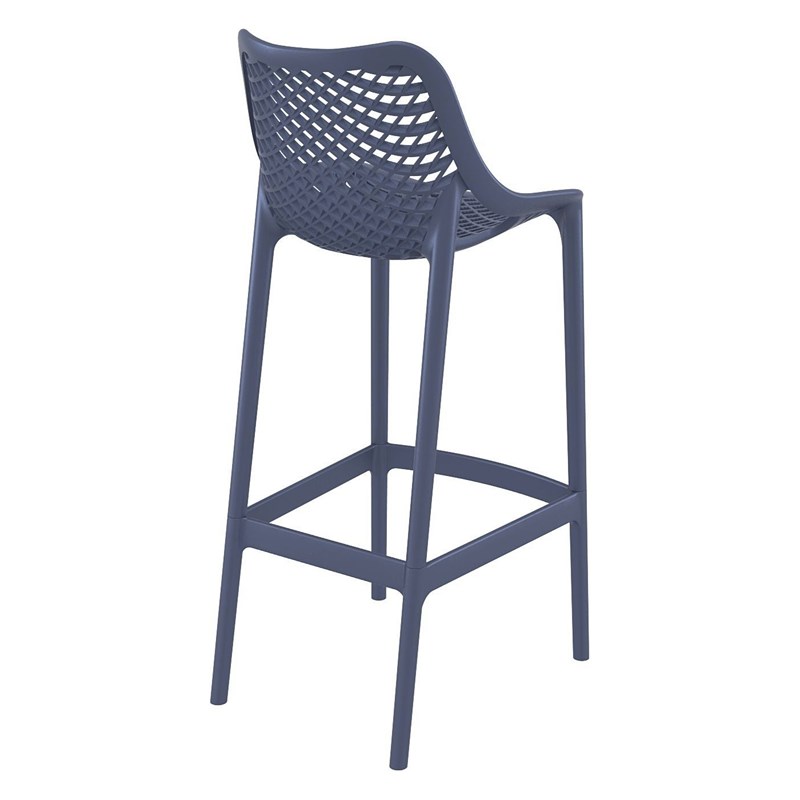 Home Square Patio Bar Stool in Dark Gray Finish - Set of 2