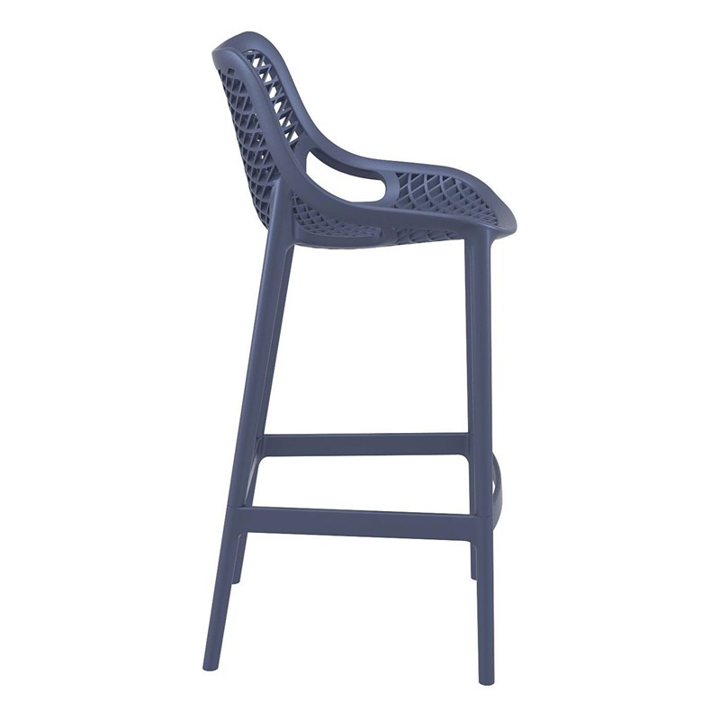 Home Square Patio Bar Stool in Dark Gray Finish - Set of 2