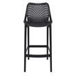 Home Square Polypropylene Patio Bar Stool in Black - Set of 2