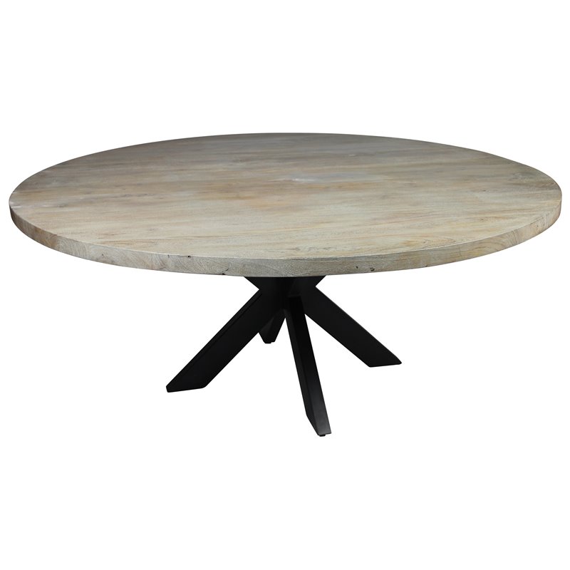 Home Square Dining Table Set with Solid Wood Round Table and 6 Chairs in Teal