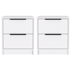 Home Square Kaia Engineered Wood Night Stand in White - Set of 2