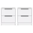Home Square Kaia Engineered Wood Night Stand in White - Set of 2