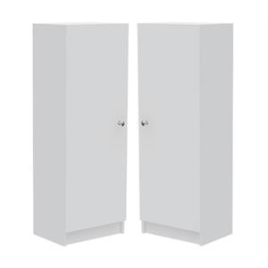 Home Square Belleria 47&quot High Pantry Cabinet in White - Set of 2