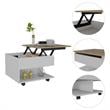 Home Square Furniture Luanda Lift Top Coffee Table in White - Set of 2