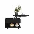 Home Square Luanda Lift Top Engineered Wood Coffee Table in Black - Set of 2
