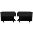 Home Square Luanda Lift Top Engineered Wood Coffee Table in Black - Set of 2