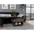 Home Square Luanda Lift Top Wood Coffee Table in Dark Brown - Set of 2