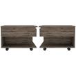 Home Square Luanda Lift Top Wood Coffee Table in Dark Brown - Set of 2