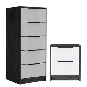 home square 2-piece set with 5 drawers dresser and night stand