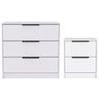 Home Square 2-Piece Set with 3 Drawers Dresser and Night Stand in White