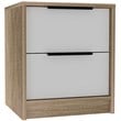 Home Square Kaia 2 Drawer Night Stand in White & Light Oak - Set of 2