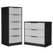 Home Square 2-Piece Set with 3 Drawer Dresser and 5 Drawer Dresser In Smoky Oak