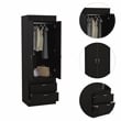 Home Square 3-Piece Set with 2 Armoires and Two Drawer Dresser in Black