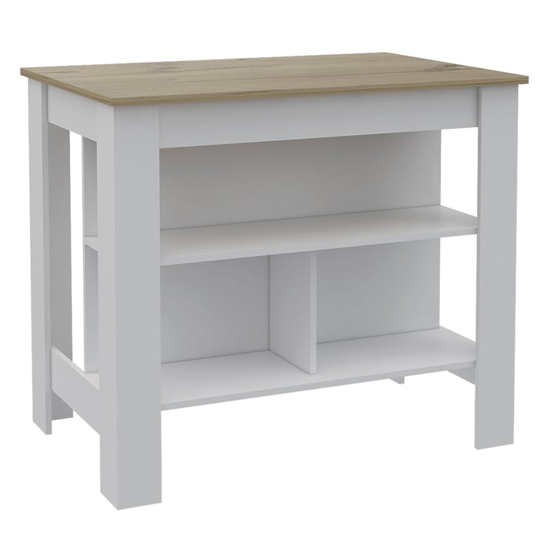Home Square 2-Piece Set with Cala Kitchen Island and Kitchen Cart