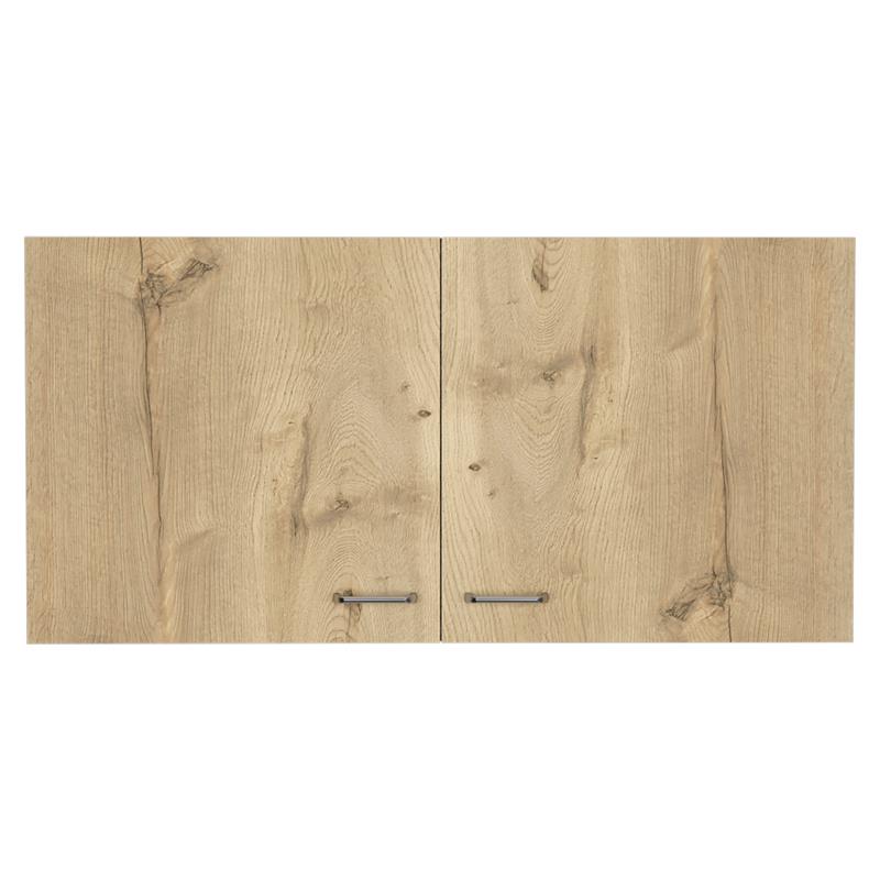 Home Square 2-Piece Set with Wall Cabinet and Utility Sink in White & Light Oak