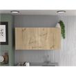 Home Square 2-Piece Set with Wall Cabinet and Utility Sink in White & Light Oak