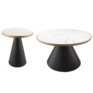 Home Square 2-Piece Set with 16.5&quotH Coffee Table & 18.5&quotH Side Table