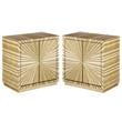 Home Square Golda Contemporary Wood Side Table in Gold Leaf Finish - Set of 2