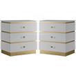 Home Square Esme Accent Table in White Lacquer & Gold - Set of 2