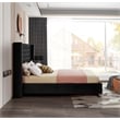 Home Square 2-Piece Set with Wing Back King Bed and Ottoman in Black
