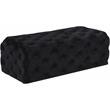 Home Square 2-Piece Set with Velvet Wing Back Full Bed and Ottoman in Black