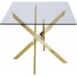 Home Square 5-Piece Set with Glass Dining Table and 4 Velvet Dining Chairs