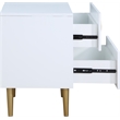Home Square 3-Piece Set with Velvet King Bed and 2 Metal Nightstands