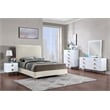 Home Square 3-Piece Set with Velvet Queen Bed and 2 Metal Nightstands