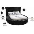 Home Square 3-Piece Set with Luxus Velvet King Bed and 2 Metal Nightstands
