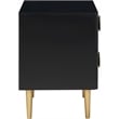 Home Square 3-Piece Set with Wing Back Twin Bed & 2 Metal Nightstands in Black