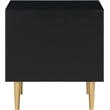 Home Square 3-Piece Set with Wing Back Twin Bed & 2 Metal Nightstands in Black
