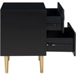 Home Square 3-Piece Set with Wing Back Twin Bed & 2 Metal Nightstands in Black