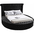 Home Square 3-Piece Set with Luxus Velvet Full Bed and 2 Metal Nightstands