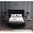Home Square 3-Piece Set with Luxus Velvet Full Bed and 2 Metal Nightstands