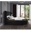 Home Square 3-Piece Set with Luxus Velvet Full Bed and 2 Metal Nightstands