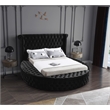 Home Square 3-Piece Set with Luxus Velvet Full Bed and 2 Metal Nightstands