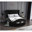 Home Square 3-Piece Set with Luxus Velvet Full Bed and 2 Metal Nightstands