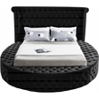 Home Square 3-Piece Set with Luxus Velvet Full Bed and 2 Metal Nightstands