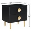 Home Square 2-Piece Set with Luxus Velvet Twin Bed and Metal Nightstand