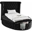 Home Square 2-Piece Set with Luxus Velvet Twin Bed and Metal Nightstand