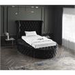 Home Square 2-Piece Set with Luxus Velvet Twin Bed and Metal Nightstand
