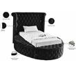 Home Square 2-Piece Set with Luxus Velvet Twin Bed and Metal Nightstand
