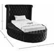 Home Square 2-Piece Set with Luxus Velvet Twin Bed and Metal Nightstand